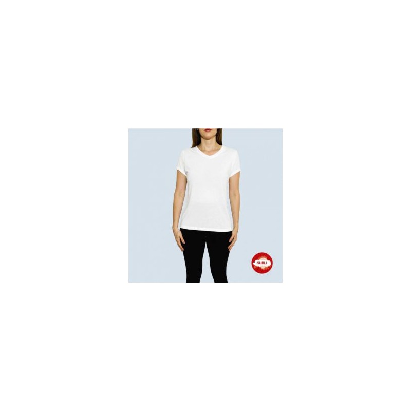 PLAYERA PARA SUBLIMAR DAMA 100% POLIESTER S-XL BLANCO