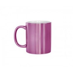 TAZA COLOR METALICA 11OZ ROSA