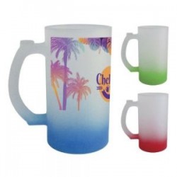 TARRO CERVECERO SATINADO BICOLOR DE SUBLIMACIÓN 16 OZ CHELADO A2799 ROJO