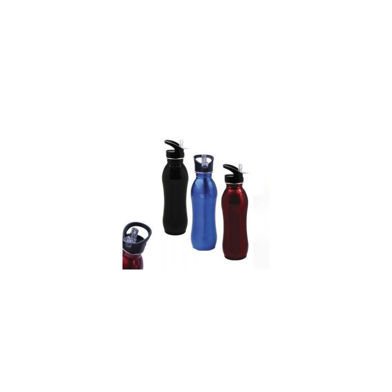 Cilindro de acero inoxidable con boquilla y popote. (No incluye caja individual).