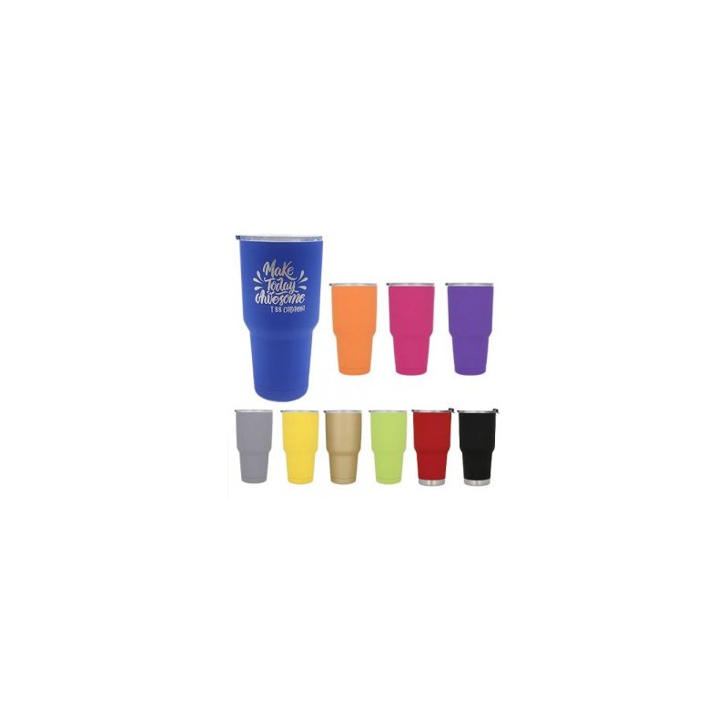 Termo de alta tecnología, con acabado rubber, doble pared de acero inoxidable que mantiene tus bebidas calientes y frías por más