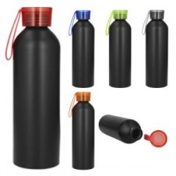 Cilindro de acero inoxidable, con tapa de plástico traslúcida enroscable y correa de silicón. (El stock de la base se maneja por