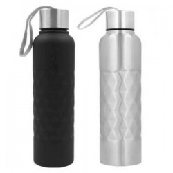 Cilindro de acero inoxidable con tapa enroscable y correa de poliéster.