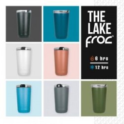 Termo con doble pared de acero inoxidable insulado al vacio con tapa de silicón y base antiderrapante.