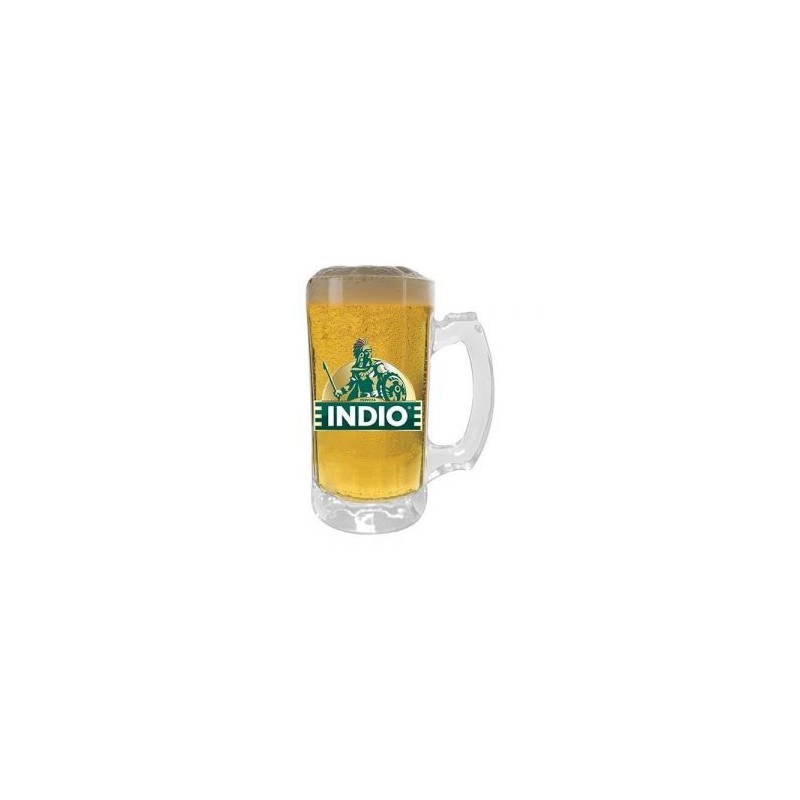 Tarro de vidrio sublimable, tipo cervecero. Para obtener mejores resultado al llevar a cabo la sublimación se recomienda hacerlo