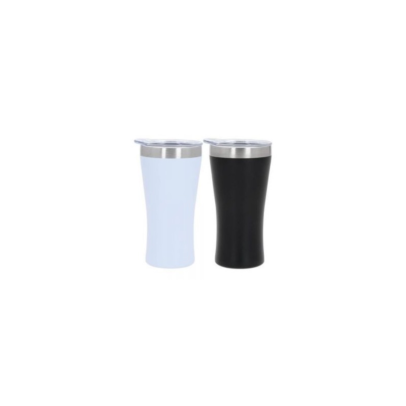 Tequilero de doble pared de acero inoxidable, insulado al vacío, con acabado plastic painting y tapa.