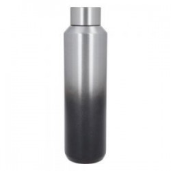 Termo con doble pared de acero inoxidable, insulado al vacío y tapa de rosca.