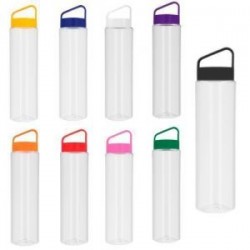 Cilindro de plástico con tapa enroscable de color y cuerpo traslúcido. El envío de este material se hace por separado de base y 