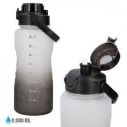 Cilindro de plástico con acabado rubber difuminado, tapa de seguridad y asa.