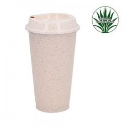 Vaso hecho a base de agave de una pared con tapa a presión.