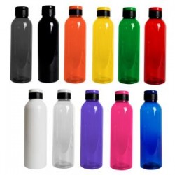 Cilindro de plástico traslucido con tapa solida enrroscable. (El envío de este material se hace por separado de base y tapas der