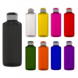 Cilindro de plástico traslucido con tapa solida enrroscable. (El envío de este material se hace por separado de base y tapas der