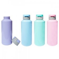 Cilindro de plástico con colores pastel y tapa enroscable. (El envío de este material se hace por separado de base y tapas deriv