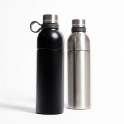 Botella de acero inoxidable de doble pared insulada al vacío para mantener las bebidas frías o calientes por más horas. Tapa con