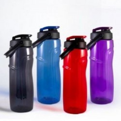 Cilindro de plástico PET con tapa colgante anti derrames, capacidad de 750 ml. Mod. Miami