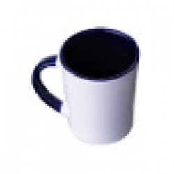 TAZA CONICA 12OZ INTERIO Y ASA COLORES AZUL COBALTO