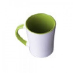 TAZA CONICA 12OZ INTERIO Y ASA COLORES VERDE