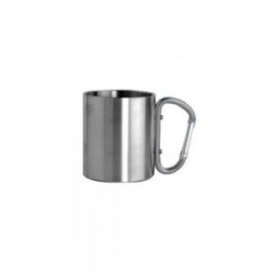 TAZA ACERO CON ASA GANCHO 300ML PLATA