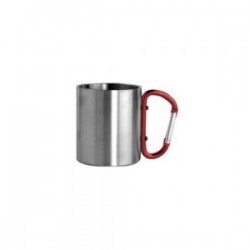 TAZA ACERO CON ASA GANCHO 300ML ROJO