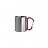 TAZA ACERO CON ASA GANCHO 300ML ROJO