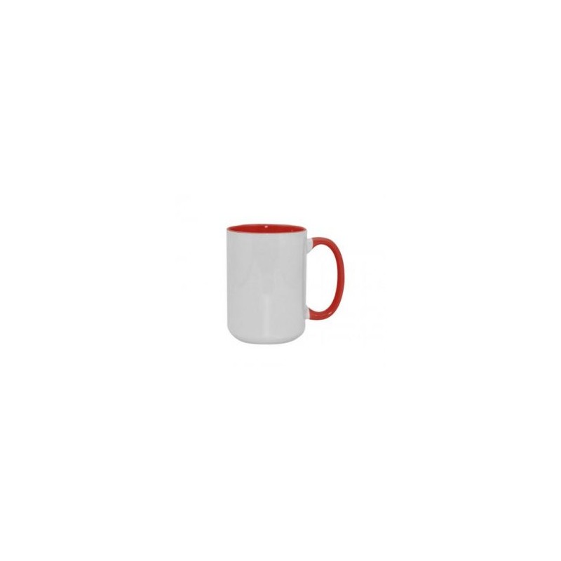 TAZA BICOLOR 15OZ ROJO