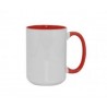 TAZA BICOLOR 15OZ ROJO