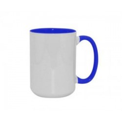 TAZA BICOLOR 15OZ AZUL COBALTO