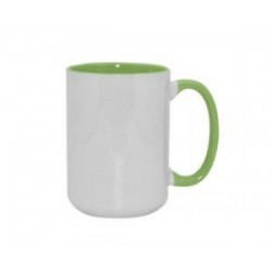 TAZA BICOLOR 15OZ VERDE CLARO