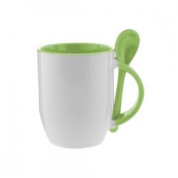 TAZA CUCHARA 11OZ MAGICA VERDE CLARO