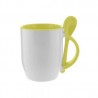 TAZA CUCHARA BICOLOR 12OZ AMARILLO