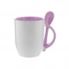 TAZA CUCHARA BICOLOR 12OZ ROSA