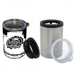 TERMO PORTA LATAS DE ACERO INOXIDABLE DE 360 ML.  CROP A2429 NEGRO