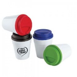 VASO 350 ML. CON TAPA DE PLASTICO LATE A2234 NEGRO