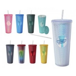 VASO DE PLÁSTICO DOBLE PARED TEXTURIZADO COCONUT A2927 NEGRO